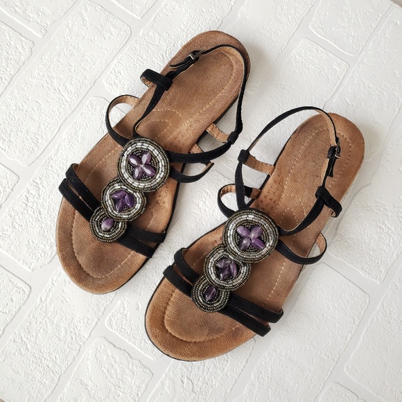 clarks sandals womens purple